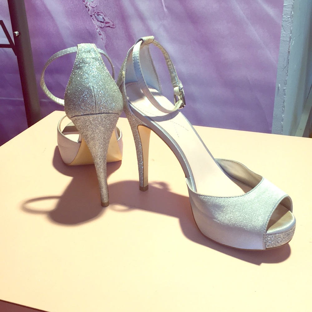Silver Glitter Heels